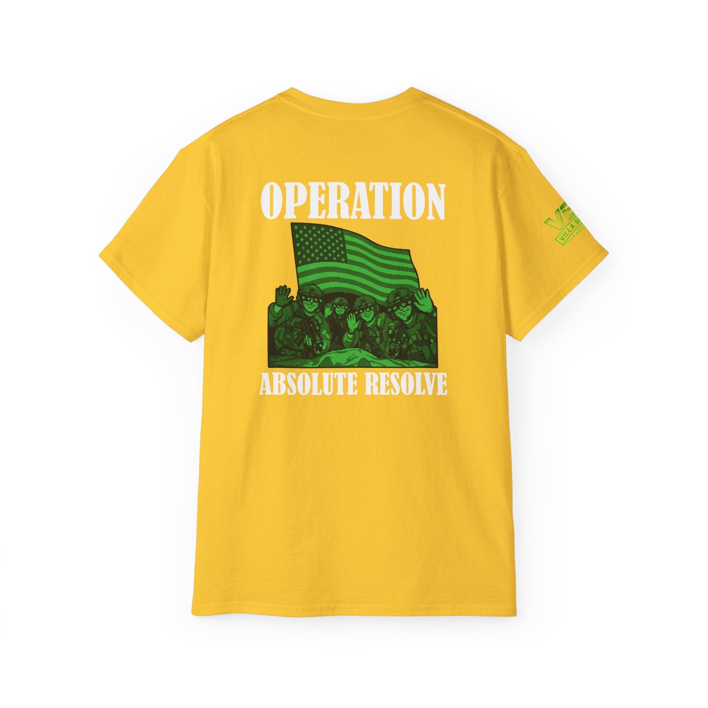 Operation Absolute Resolve Tee — VBA Military Flag Graphic T-Shirt