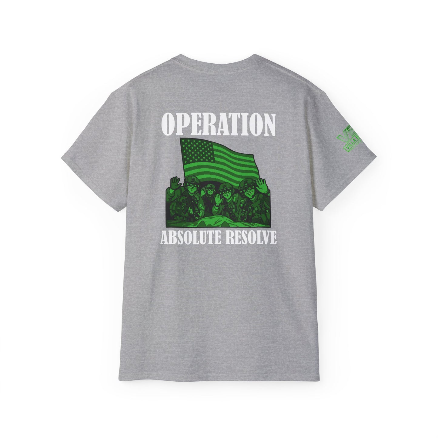 Operation Absolute Resolve Tee — VBA Military Flag Graphic T-Shirt