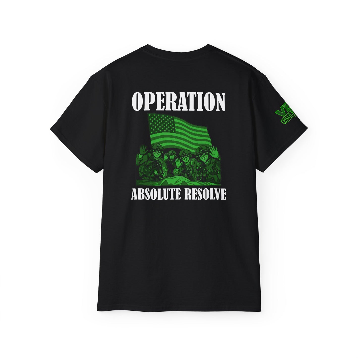 Operation Absolute Resolve Tee — VBA Military Flag Graphic T-Shirt