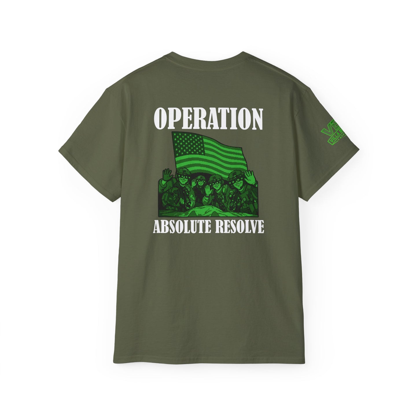 Operation Absolute Resolve Tee — VBA Military Flag Graphic T-Shirt