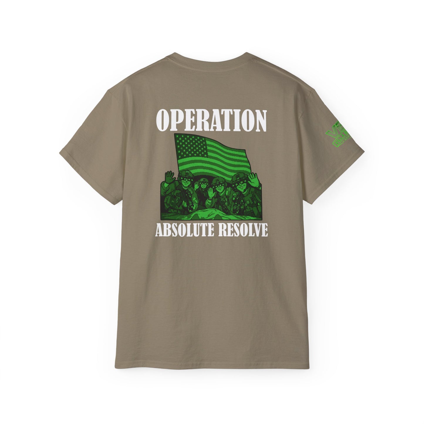 Operation Absolute Resolve Tee — VBA Military Flag Graphic T-Shirt