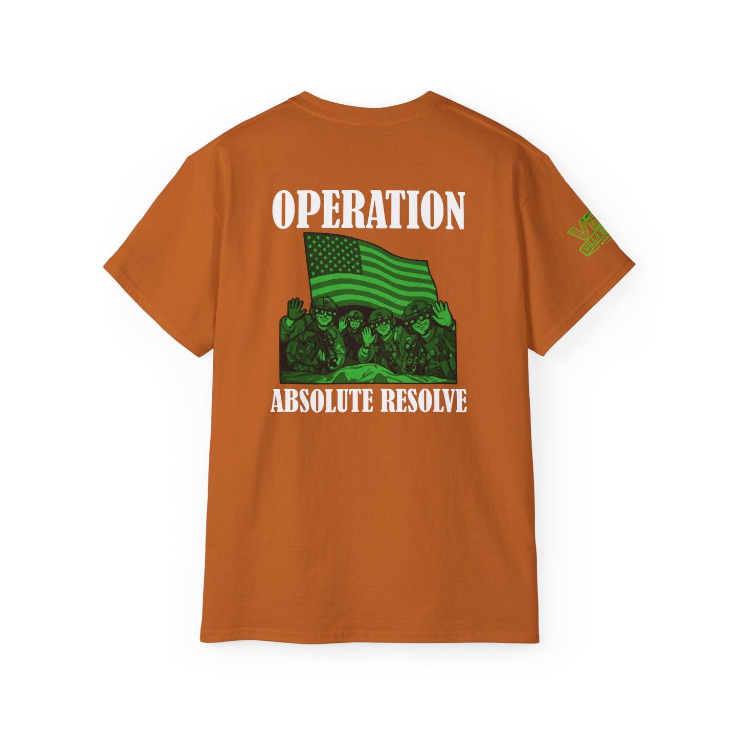 Operation Absolute Resolve Tee — VBA Military Flag Graphic T-Shirt