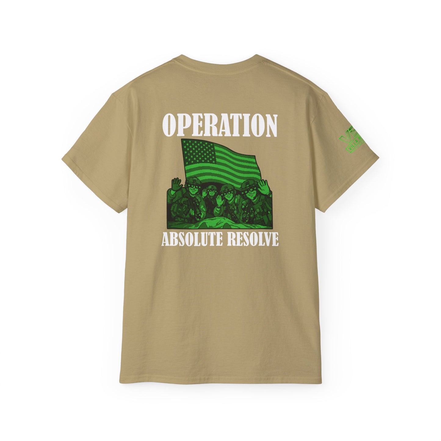 Operation Absolute Resolve Tee — VBA Military Flag Graphic T-Shirt