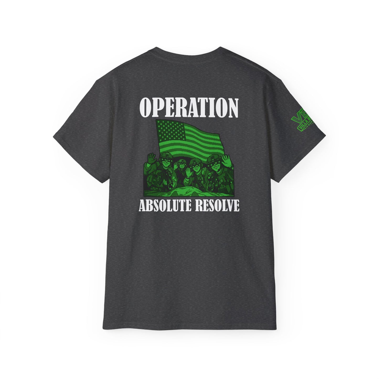 Operation Absolute Resolve Tee — VBA Military Flag Graphic T-Shirt