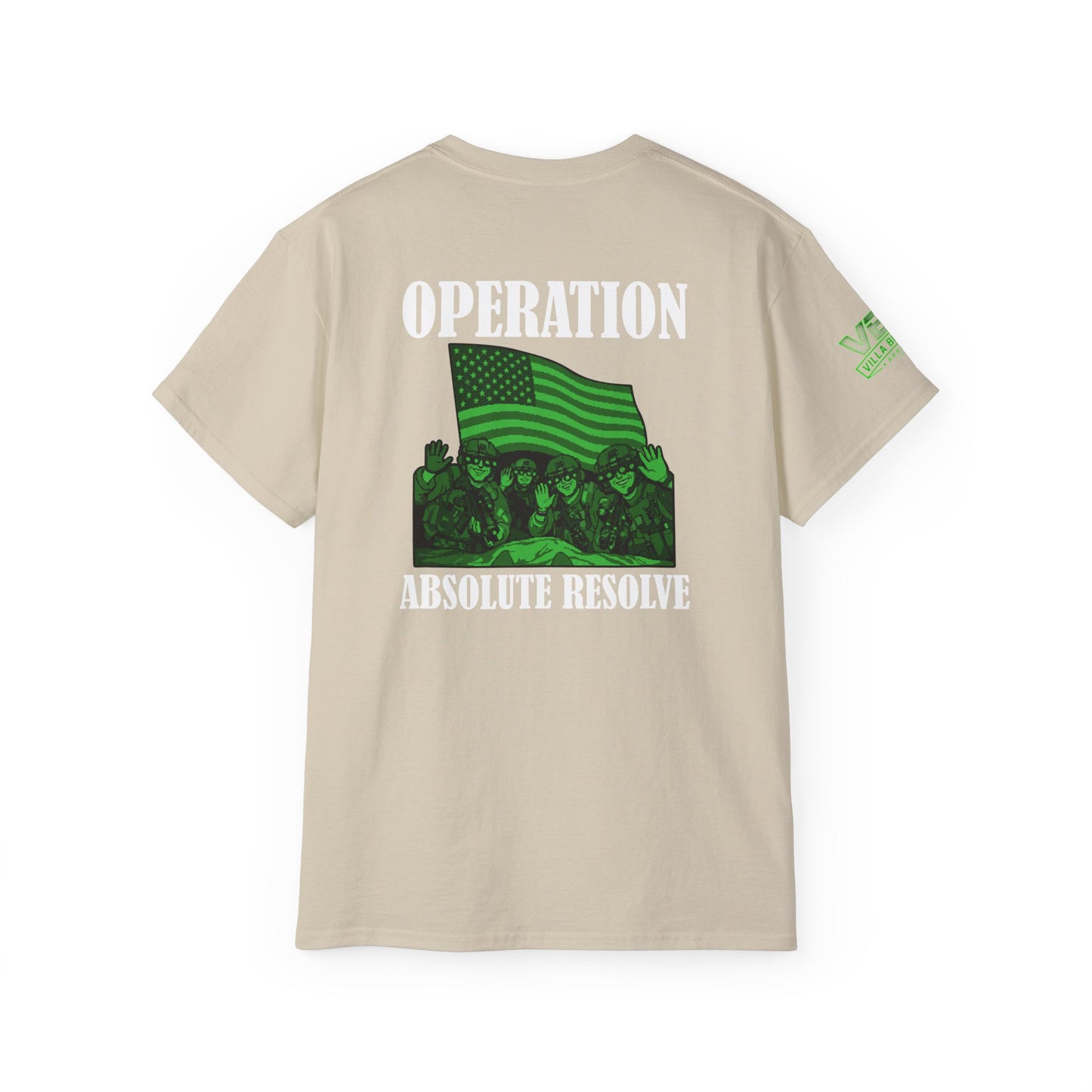 Operation Absolute Resolve Tee — VBA Military Flag Graphic T-Shirt