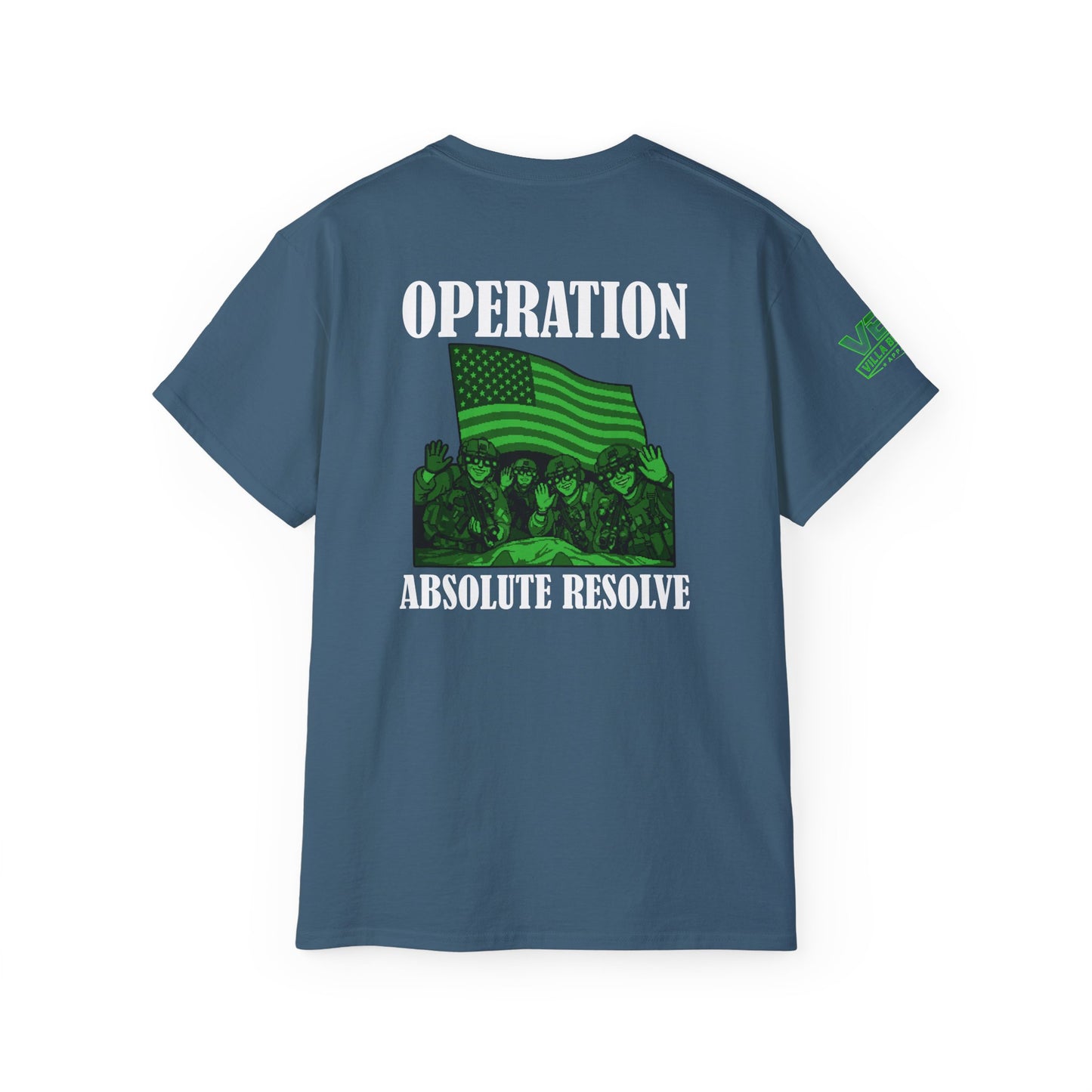 Operation Absolute Resolve Tee — VBA Military Flag Graphic T-Shirt